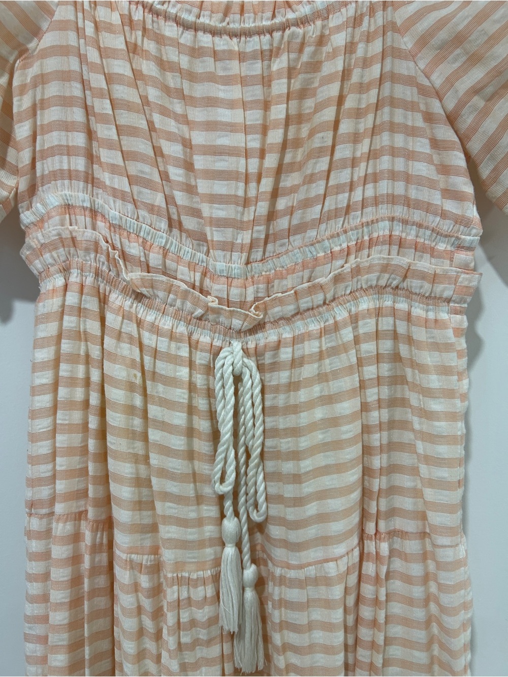 Moon River Puff Sleeve Stripe Maxi Dress Size S - Picture 4 of 10